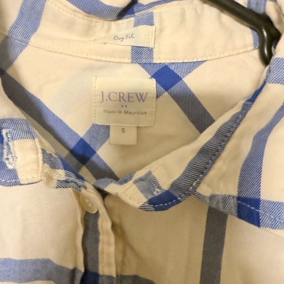 J. Crew Men's Shirt with Blue and White Plaid - Picture 2 of 3